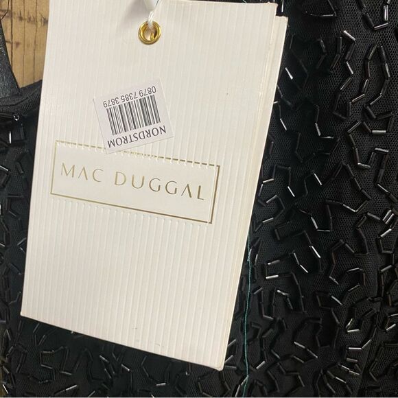 Mac Duggal Black Maxi Dress Beaded Sleeveless High Neck Column Gown 93742 Sz 4 - Picture 14 of 16